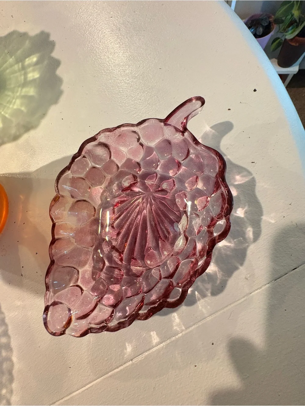 VintageAssorted Colored Glass Serving Dishes - Pink, Amber, Green, Purple, Clear